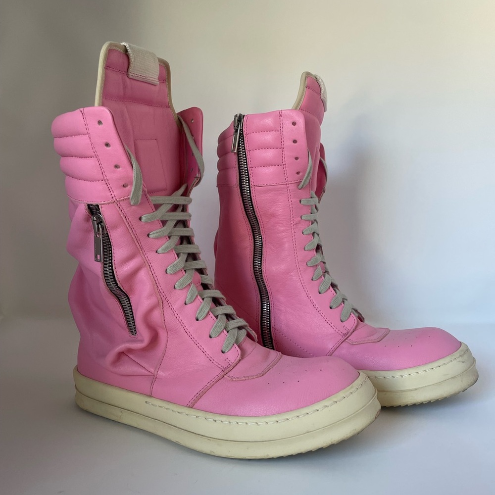Rick Owens Pop Pink Cargobaskets sz 8 Excellent Condition Very Rare High Top